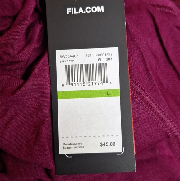 NWT! FILA Women's 'Own Your Power' Graphic Training Workout Top, Purple & Pink - Picture 7 of 7